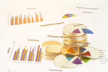 Double exposure of money savings with finances and economy concept.の写真素材