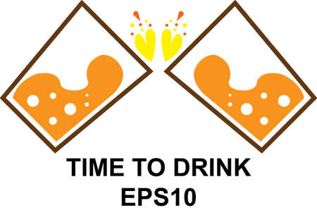 Two glasses with whiskey. Vector illustration.のイラスト素材