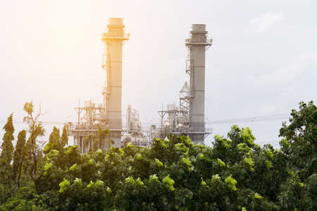 Natural Gas Combined Cycle Power plant electricity generating station of industry.の写真素材