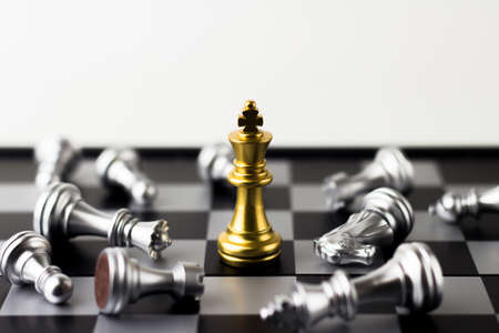 Beating all the rivals : Game of chess, selective focus.の写真素材