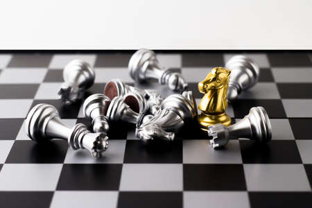 Beating all the rivals : Game of chess, selective focus.の写真素材