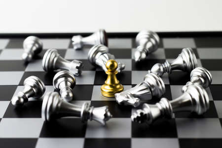 Beating all the rivals : Game of chess, selective focus.の写真素材