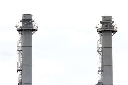 Natural Gas Combined Cycle Power plant electricity generating station of industry on white background.の写真素材