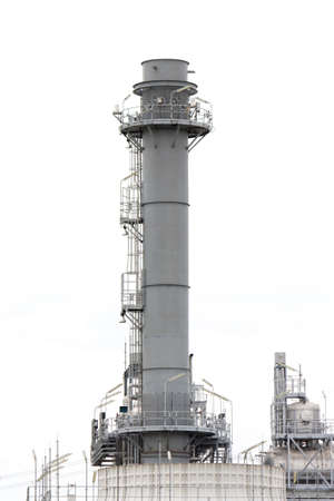 Natural Gas Combined Cycle Power plant electricity generating station of industry on white background.の写真素材