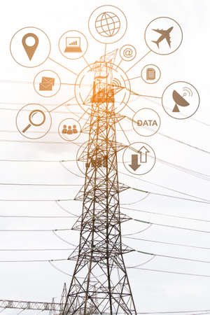 4.0 Concept, high voltage electrical pole structure.の写真素材