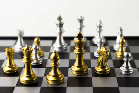 Beating all the rivals : Game of chess, selective focus.の写真素材