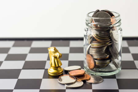Money chess game business ,the strategy investment with your money.の写真素材