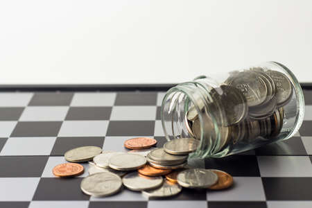 Save Money chess game business ,the strategy investment with your money.の写真素材