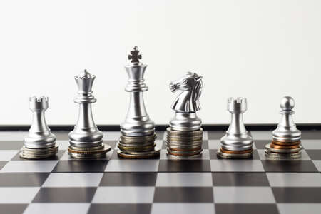 Money chess game business ,the strategy investment with your money.の写真素材