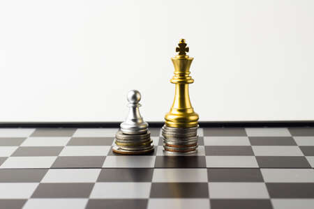 Money chess game business ,the strategy investment with your money.の写真素材