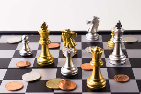 Financial games concept, Game of chess, selective focus.の写真素材
