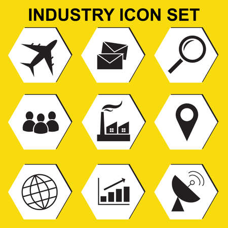 Industry factory concept icon set.のイラスト素材