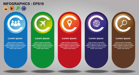 Colorful Business infographic timeline template, processes step, Vector illustration EPS10.のイラスト素材