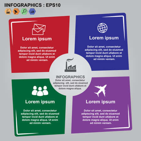 Colorful Modern Business infographic template, Vector illustration EPS10.のイラスト素材