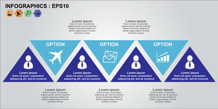 Modern Business Infographic Options Template, Vector illustration EPS10.のイラスト素材