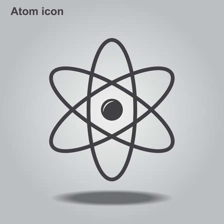 Atom icon is a flat gray iconic symbol for web design, app user interfaces, Vector illustration EPS10.のイラスト素材