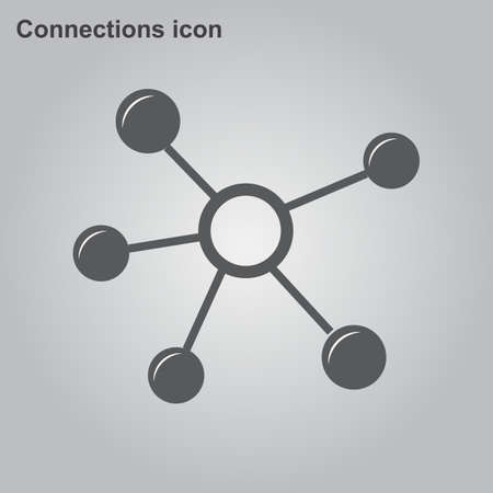Connections vector icon, symbol, Pictogram is isolated on a white background. Designed for web and software interfaces, Vector illustration EPS10.のイラスト素材