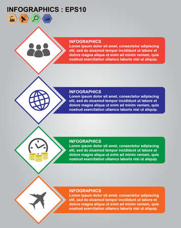 Business infographic template, workflow layout, banner, diagram, number options, web design, timeline elements, Vector illustration EPS10.のイラスト素材