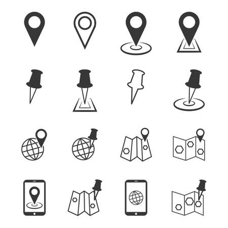 GPS map filled location icon, Pin symbols for web site, Vector illustration EPS10.のイラスト素材