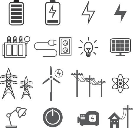 Electricity, electric icon set, Vector illustration EPS10.のイラスト素材
