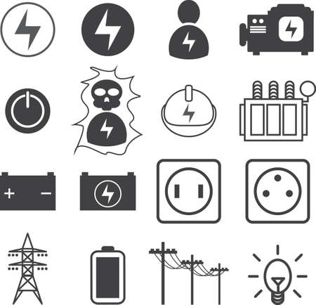 Electricity, electric icon set, Vector illustration EPS10.のイラスト素材