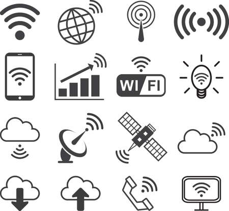 Signal wireless icon set, flat icon, Vector illustration EPS10.のイラスト素材