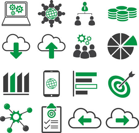 Database information management iconsのイラスト素材