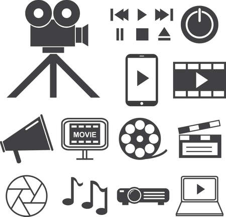 Movie multimedia icons set, Vector illustration EPS10.のイラスト素材