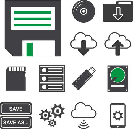 Data analysis, information, storage icons set, Vector illustration EPS10.のイラスト素材