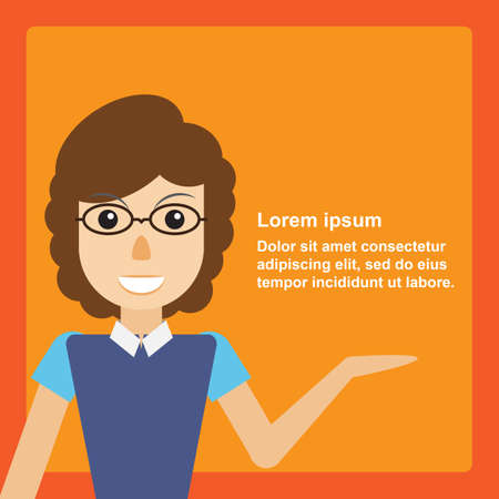 Business Woman Presentation or Advertising Conceptのイラスト素材