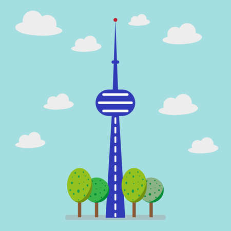 Business company building and tree with flat style.のイラスト素材