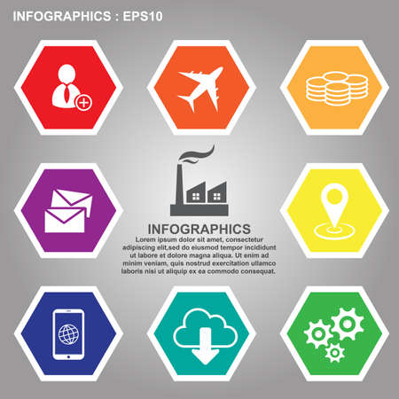 Timeline infographics flowchart template, process step, Vector illustration.のイラスト素材