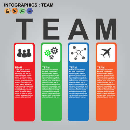 TEAM Business infographics report, chart, scheme, Vector illustration.のイラスト素材