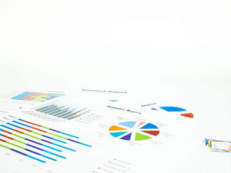 Business document. Financial data of the company on white.の写真素材