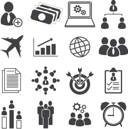 Business icons set. Management, marketing, career finance strategy and office.のイラスト素材