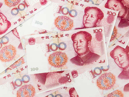 It is a lot of One hundred Yuan banknotes pile as background, Chinese yuan Currencies.の写真素材