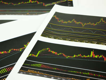 Business graphs and report information background for financial and economy concepts.の写真素材