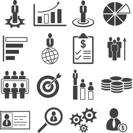Business people management, Key target to Success icon set, Vector illustration.のイラスト素材
