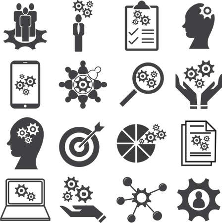 Knowledge of population, Ability, Skills icon set, Vector illustration.のイラスト素材