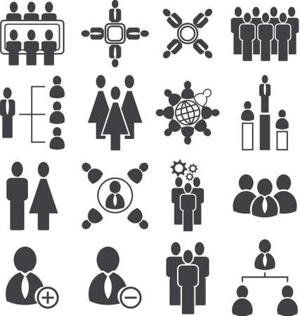 Population meeting icon, organization with society icon set,vector illustration.のイラスト素材