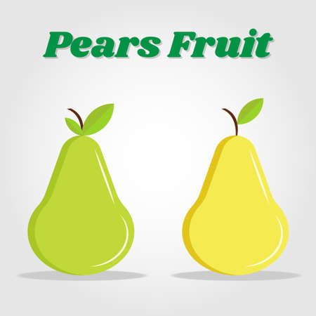 Pears fruit flat design with Vector illustration.のイラスト素材