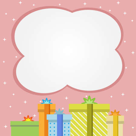 Gift boxes in the Special day, greeting card with empty space for your text.のイラスト素材