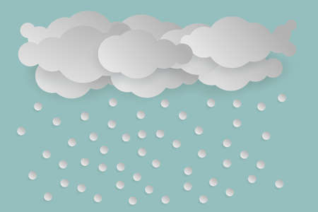 Snow Drop on Blue Background,Vector illustration. paper art and digital craft style.のイラスト素材