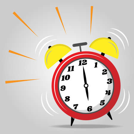 Alarm clock ringing, Wake up morning concept, Vector illustrationのイラスト素材