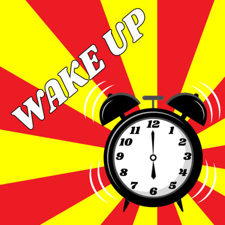 Alarm clock ringing, wake up morning concept vector illustration.のイラスト素材