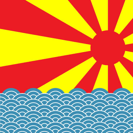 The first sunrise in Japan, travel concept. Vector illustration.のイラスト素材