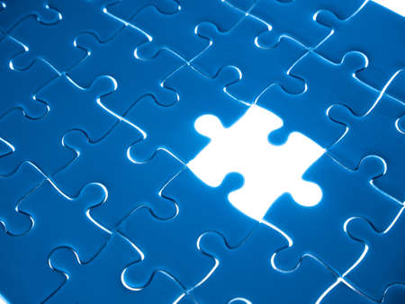 Missing Jigsaw puzzle piece with lighting, business concept for completing the finishing puzzle...