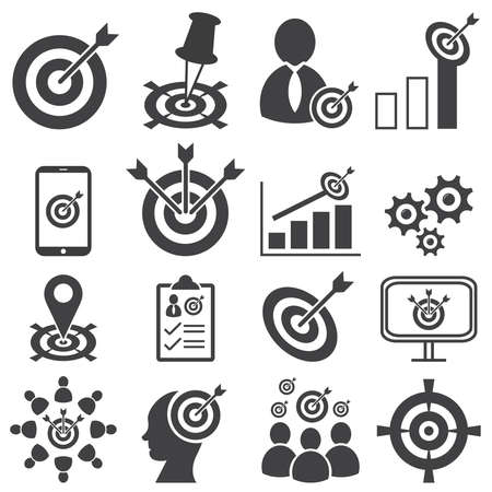 Success target business mission icons set, Vector illustration .のイラスト素材