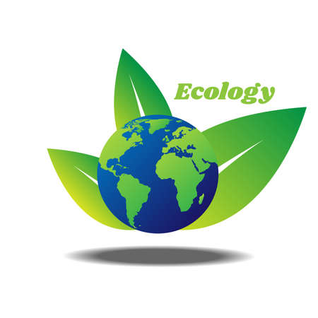 Green ecology world design with Green leaf, vector illustrationのイラスト素材