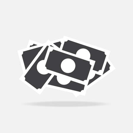 Money Icon Vector, dollar sign isolated on white background with flat design, Business payment concept.のイラスト素材